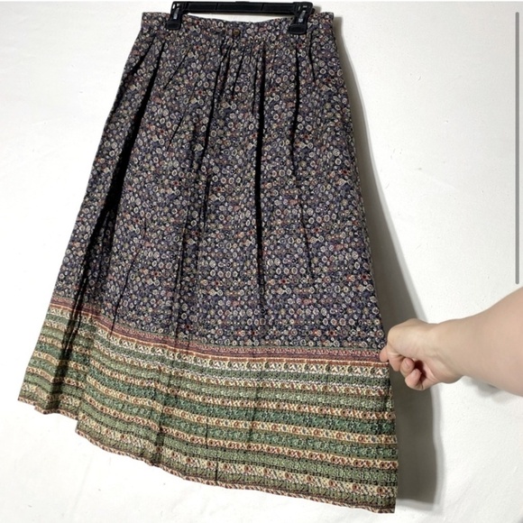 Vintage Handmade Ditsy Floral Midi Prairie Skirt M - Picture 3 of 12
